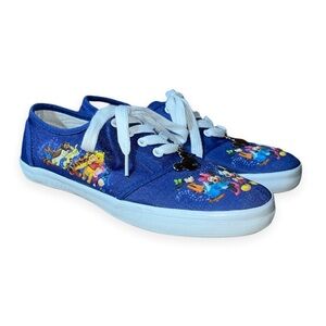 Bradford Exchange Disney‎ Sneaker Wearable Art Mickey Minnie Blue Women Sz 7.5